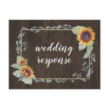 Sonnenblume Rustikale Wasserfarbenhochzeit RSVP Po