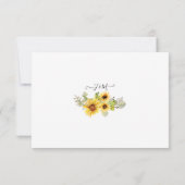 Sonnenblume Rustikale Wasserfarbenkreuzblume UAWG RSVP Karte (Rückseite)