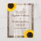 Sonnenblume Rustikaler Ankündigung Datum freihalte (Vorderseite)