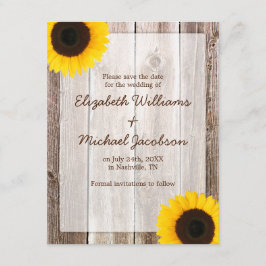 Sonnenblume Rustikaler Ankündigung Datum freihalte