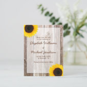 Sonnenblume Rustikaler Ankündigung Datum freihalte (Stehend Vorderseite)