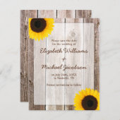 Sonnenblume Rustikaler Ankündigung Datum freihalte (Vorne/Hinten)