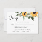 Sonnenblume Rustikaler Eukalyptus nach Wahl RSVP Karte (Vorderseite)
