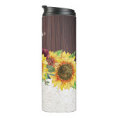 Sonnenblume Rustikaler Personalisierter Name Thermosbecher (Nach rechts gedreht)