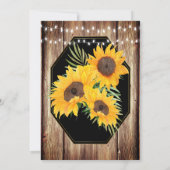 Sonnenblume Rustikaler Stallholz schwarze String L Einladung (Rückseite)
