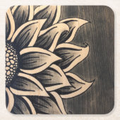 Sonnenblume Rustikaler Untersetzer (Vorderseite)
