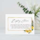 Sonnenblume Rustikales Brautparty Display Dusche Begleitkarte (Stehend Vorderseite)