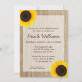 Sonnenblume Rustikales Brautparty Einladung (Vorderseite)