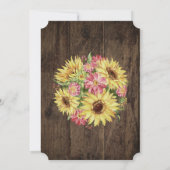 Sonnenblume Rustikales Brautparty Hochzeit Einladung (Rückseite)