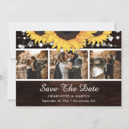 Sonnenblume Rustikales Foto Holzleuchten Hochzeit Save The Date