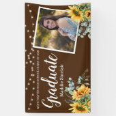 Sonnenblume Rustikales Foto String Lights Abschlus Banner (Vertikal)