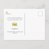 Sonnenblume Rustikales Gelbes Brautparty Einladungspostkarte (Rückseite)