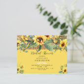 Sonnenblume Rustikales Gelbes Brautparty Einladungspostkarte (Stehend Vorderseite)