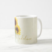 Sonnenblume Rustikales Gold Moderne Gelb Kaffeetasse (VorderseiteRechts)