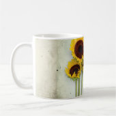 Sonnenblume Rustikales Gold Moderne Gelb Kaffeetasse (Links)