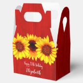 Sonnenblume Rustikales Holz Geburtstag Geschenkschachtel (Geöffnet)