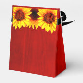 Sonnenblume Rustikales Holz Geburtstag Geschenkschachtel (Rückseite)