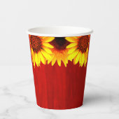 Sonnenblume Rustikales Holz Geburtstag Pappbecher (Rückseite)