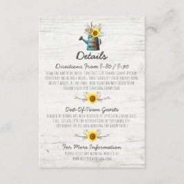 Sonnenblume Rustikales Holz - Hochzeitsszenario /  Begleitkarte