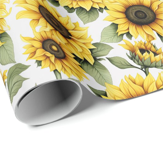 Sonnenblume Rustikales Land  Geschenkpapier (Rolleneckpunkt)