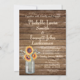 Sonnenblume Rustikales Land Holz Barnyard Mason Ja Einladung