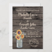 Sonnenblume Rustikales Land Holz Barnyard Vintag Einladung (Vorderseite)