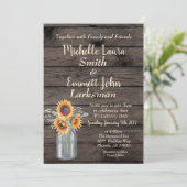 Sonnenblume Rustikales Land Holz Barnyard Vintag Einladung (Stehend Vorderseite)