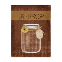 Sonnenblume rustikales Mason Glas Hochzeit Rsvp