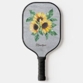 Sonnenblume Rustikales Monogramm Pickleball Schläger (Vorderseite)