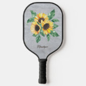 Sonnenblume Rustikales Monogramm Pickleball Schläger (Rückseite)