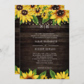 Sonnenblume Rustikales Probe Dinner Einladung (Vorne/Hinten)