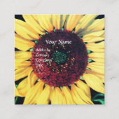 SONNENBLUME RUSTISCHES BLUMENMONOGRAMM QUADRATISCHE VISITENKARTE (Vorderseite)