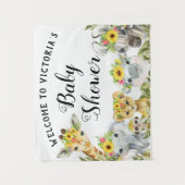 Sonnenblume Safari Baby Dusche Banner Hintergrund  Wandteppich (Vorderseite)