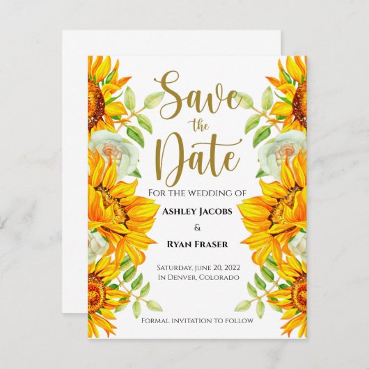 Sonnenblume Save The Date (Vorne/Hinten)