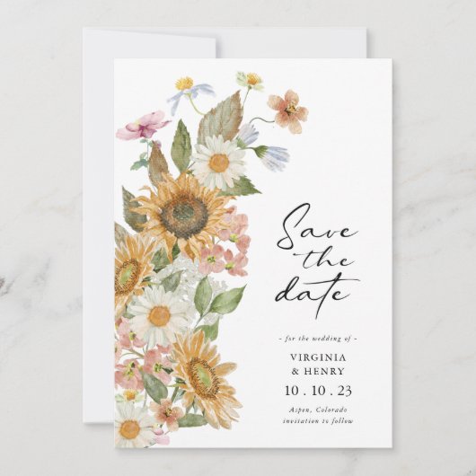 Sonnenblume Save the Date (Vorderseite)