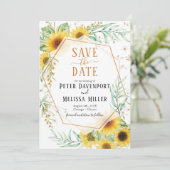 Sonnenblume Save the Date Ankündigung (Stehend Vorderseite)