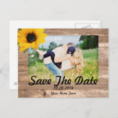 Sonnenblume Save the Date Ankündigungspostkarte (Vorne/Hinten)