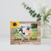 Sonnenblume Save the Date Ankündigungspostkarte (Stehend Vorderseite)