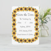 Sonnenblume Save the Date Einladung (Stehend Vorderseite)