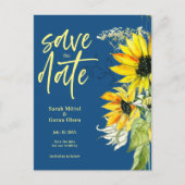 Sonnenblume Save the Date Einladung Postkarte (Vorderseite)