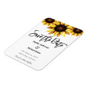Sonnenblume Save the Date gelb Magnet (Linke Seite)