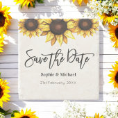 Sonnenblume Save the Date Hochzeit rustikal Steinuntersetzer