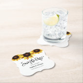 Sonnenblume Save the Date Hochzeit Untersetzer (Vor Ort)