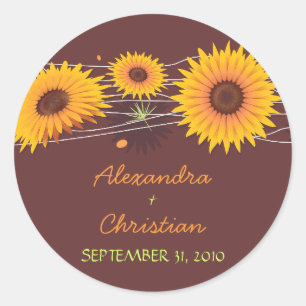 Sonnenblume Save the Date Hochzeitsankündigung 3 Runder Aufkleber
