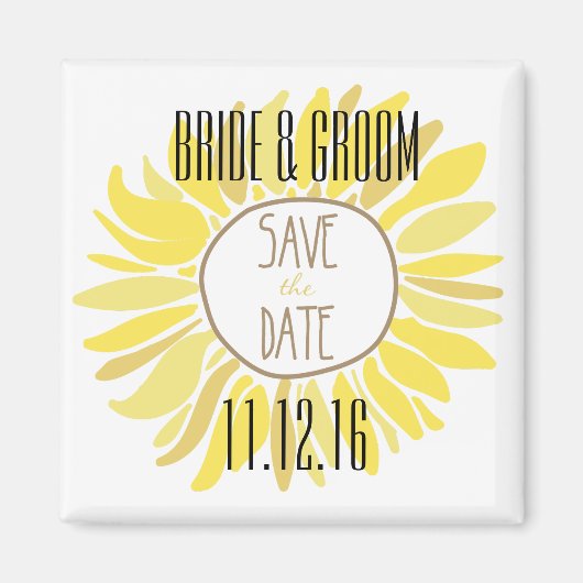 Sonnenblume Save the Date Magnet (Vorne)