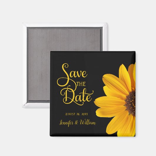 Sonnenblume - Save the Date Magnet (Vorderseite/Rückseite)