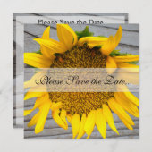 Sonnenblume Save the Date mit Barnholz (Vorne/Hinten)