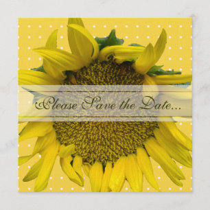 Sonnenblume Save the Date mit Punkten