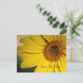 Sonnenblume Save the Date Postkarte (Stehend Vorderseite)