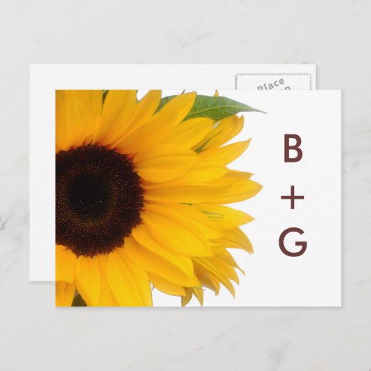 Sonnenblume Save the Date Postkarte (Vorne/Hinten)